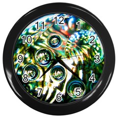 Dark Abstract Bubbles Wall Clocks (black) by Amaryn4rt