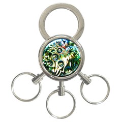 Dark Abstract Bubbles 3-ring Key Chains