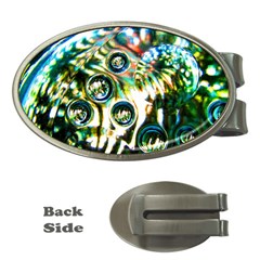 Dark Abstract Bubbles Money Clips (oval) 