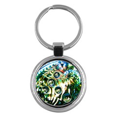 Dark Abstract Bubbles Key Chains (round) 