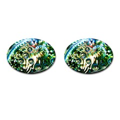 Dark Abstract Bubbles Cufflinks (oval) by Amaryn4rt