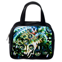 Dark Abstract Bubbles Classic Handbags (one Side)