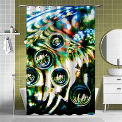 Dark Abstract Bubbles Shower Curtain 48  X 72  (small) 