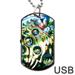 Dark Abstract Bubbles Dog Tag Usb Flash (two Sides)