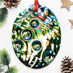 Dark Abstract Bubbles Ornament (oval Filigree)