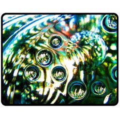 Dark Abstract Bubbles Double Sided Fleece Blanket (medium) 