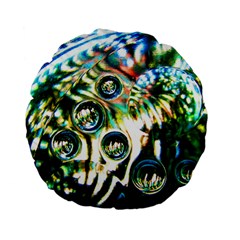 Dark Abstract Bubbles Standard 15  Premium Flano Round Cushions