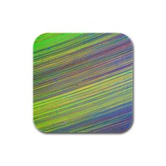 Diagonal Lines Abstract Rubber Square Coaster (4 Pack) 