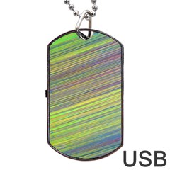 Diagonal Lines Abstract Dog Tag Usb Flash (one Side)