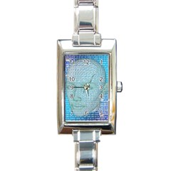 Digital Pattern Rectangle Italian Charm Watch