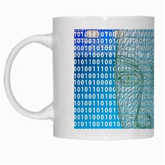 Digital Pattern White Mugs