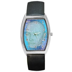 Digital Pattern Barrel Style Metal Watch