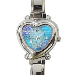 Digital Pattern Heart Italian Charm Watch