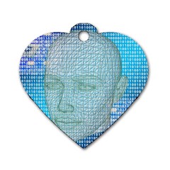 Digital Pattern Dog Tag Heart (two Sides)