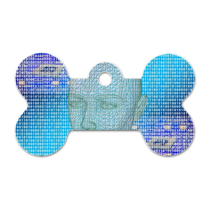 Digital Pattern Dog Tag Bone (Two Sides)