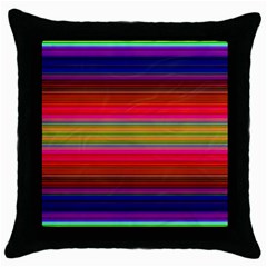 Fiesta Stripe Colorful Neon Background Throw Pillow Case (black) by Amaryn4rt