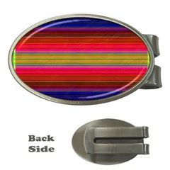 Fiesta Stripe Colorful Neon Background Money Clips (oval) 