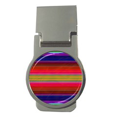 Fiesta Stripe Colorful Neon Background Money Clips (round) 