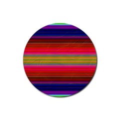 Fiesta Stripe Colorful Neon Background Rubber Coaster (round)  by Amaryn4rt