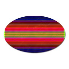 Fiesta Stripe Colorful Neon Background Oval Magnet