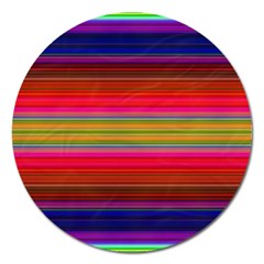 Fiesta Stripe Colorful Neon Background Magnet 5  (round)