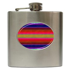 Fiesta Stripe Colorful Neon Background Hip Flask (6 Oz)