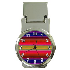 Fiesta Stripe Colorful Neon Background Money Clip Watches