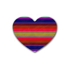 Fiesta Stripe Colorful Neon Background Rubber Coaster (heart) 