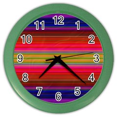 Fiesta Stripe Colorful Neon Background Color Wall Clocks