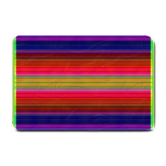 Fiesta Stripe Colorful Neon Background Small Doormat  by Amaryn4rt