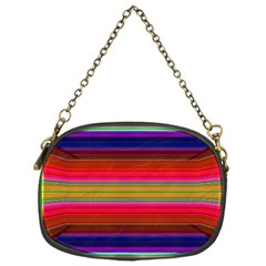 Fiesta Stripe Colorful Neon Background Chain Purses (one Side) 