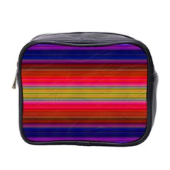 Fiesta Stripe Colorful Neon Background Mini Toiletries Bag 2-side