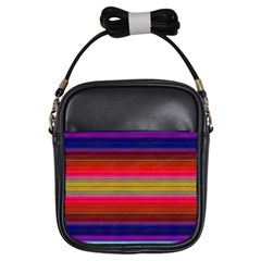 Fiesta Stripe Colorful Neon Background Girls Sling Bags by Amaryn4rt