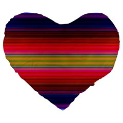 Fiesta Stripe Colorful Neon Background Large 19  Premium Heart Shape Cushions