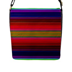 Fiesta Stripe Colorful Neon Background Flap Messenger Bag (l) 