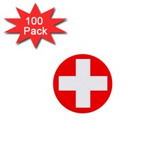 Flag Of Switzerland 1  Mini Buttons (100 Pack) 