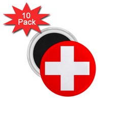 Flag Of Switzerland 1 75  Magnets (10 Pack) 