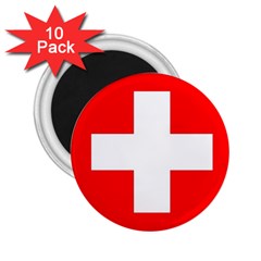 Flag Of Switzerland 2 25  Magnets (10 Pack) 