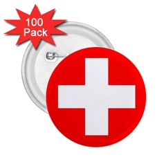 Flag Of Switzerland 2 25  Buttons (100 Pack)  by Amaryn4rt