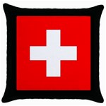 Flag Of Switzerland Throw Pillow Case (Black) Front