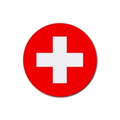 Flag Of Switzerland Rubber Coaster (round) 