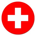 Flag Of Switzerland Magnet 5  (Round) Front