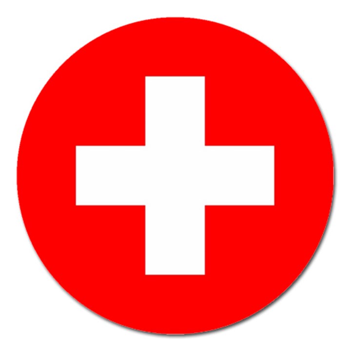 Flag Of Switzerland Magnet 5  (Round)