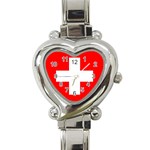 Flag Of Switzerland Heart Italian Charm Watch Front