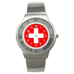 Flag Of Switzerland Stainless Steel Watch