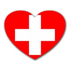 Flag Of Switzerland Heart Mousepads