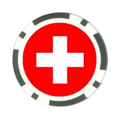 Flag Of Switzerland Poker Chip Card Guard (10 Pack)