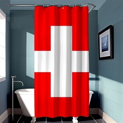 Flag Of Switzerland Shower Curtain 36  X 72  (stall) 