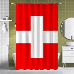 Flag Of Switzerland Shower Curtain 48  X 72  (small) 