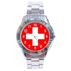 Flag Of Switzerland Stainless Steel Analogue Watch